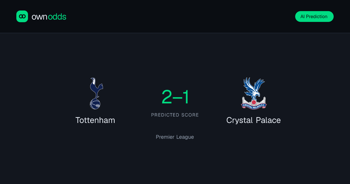 Tottenham vs Crystal Palace Prediction & Odds | Premier League